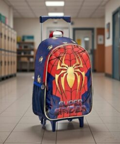 Mochila Homem-Aranha Escolar Infantil Escolar com Rodinhas