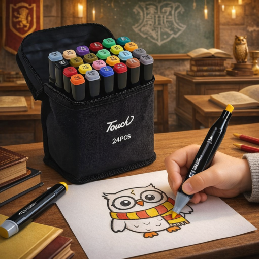 Kit Escolar Harry Potter com Mochila e Estojo - Grátis Canetinhas 24 Cores