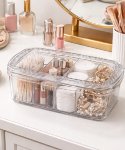 Organizador Retangular Diamante com Divisória Transparente