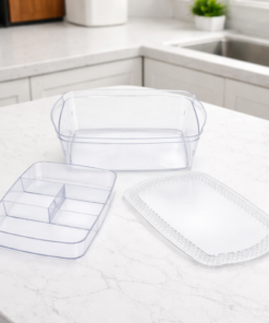 Organizador Retangular Diamante com Divisória Transparente