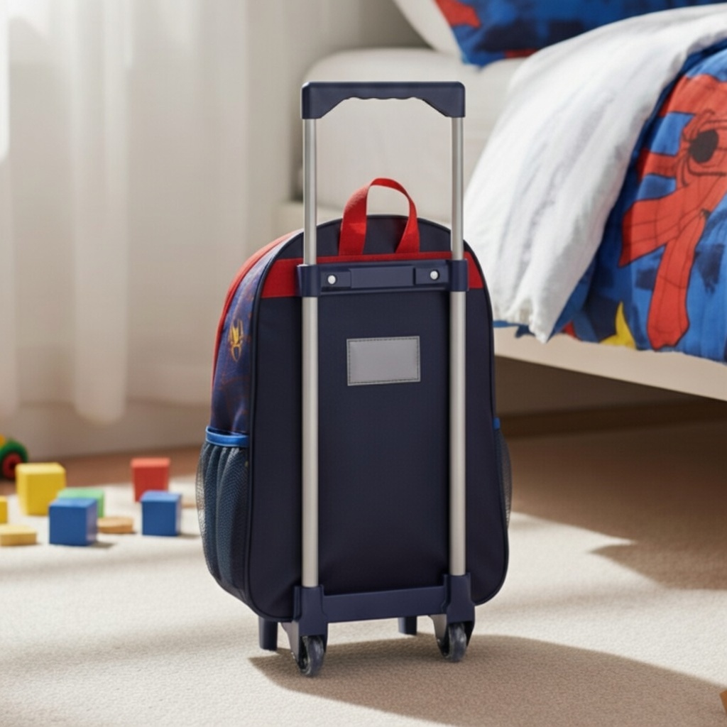 Mochila Homem-Aranha Escolar Infantil Escolar com Rodinhas