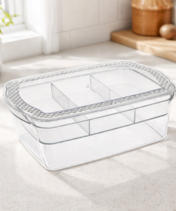 Organizador Retangular Diamante com Divisória Transparente