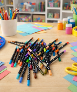 Estojo com 48 Canetinhas Ponta Dupla Glitter 96 Cores