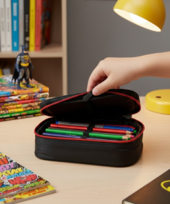 Estojo Escolar Batman Box Organizador com Divisórias
