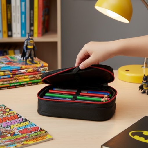 Estojo Escolar Batman Box Organizador com Divisórias Maxlog
