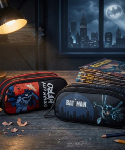 Estojo Escolar Infantil Batman com Três Divisórias