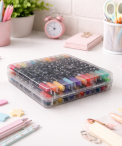 Estojo com Canetinhas Ponta Dupla Glitter 72 Cores Kit 36PCS