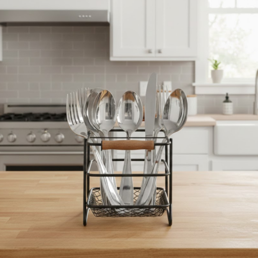 Porta Talheres Preto para Cozinha Eco Design Funcional Arthi