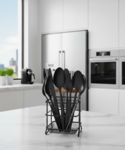 Porta Talheres Preto para Cozinha Eco Design Funcional