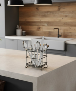 Porta Talheres Preto para Cozinha Eco Design Funcional