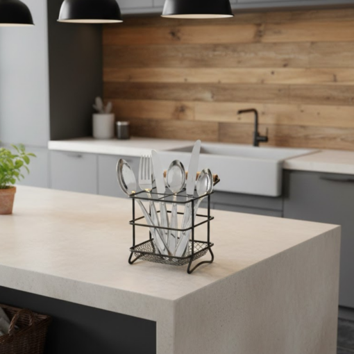 Porta Talheres Preto para Cozinha Eco Design Funcional Arthi