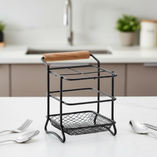 Porta Talheres Preto para Cozinha Eco Design Funcional Arthi