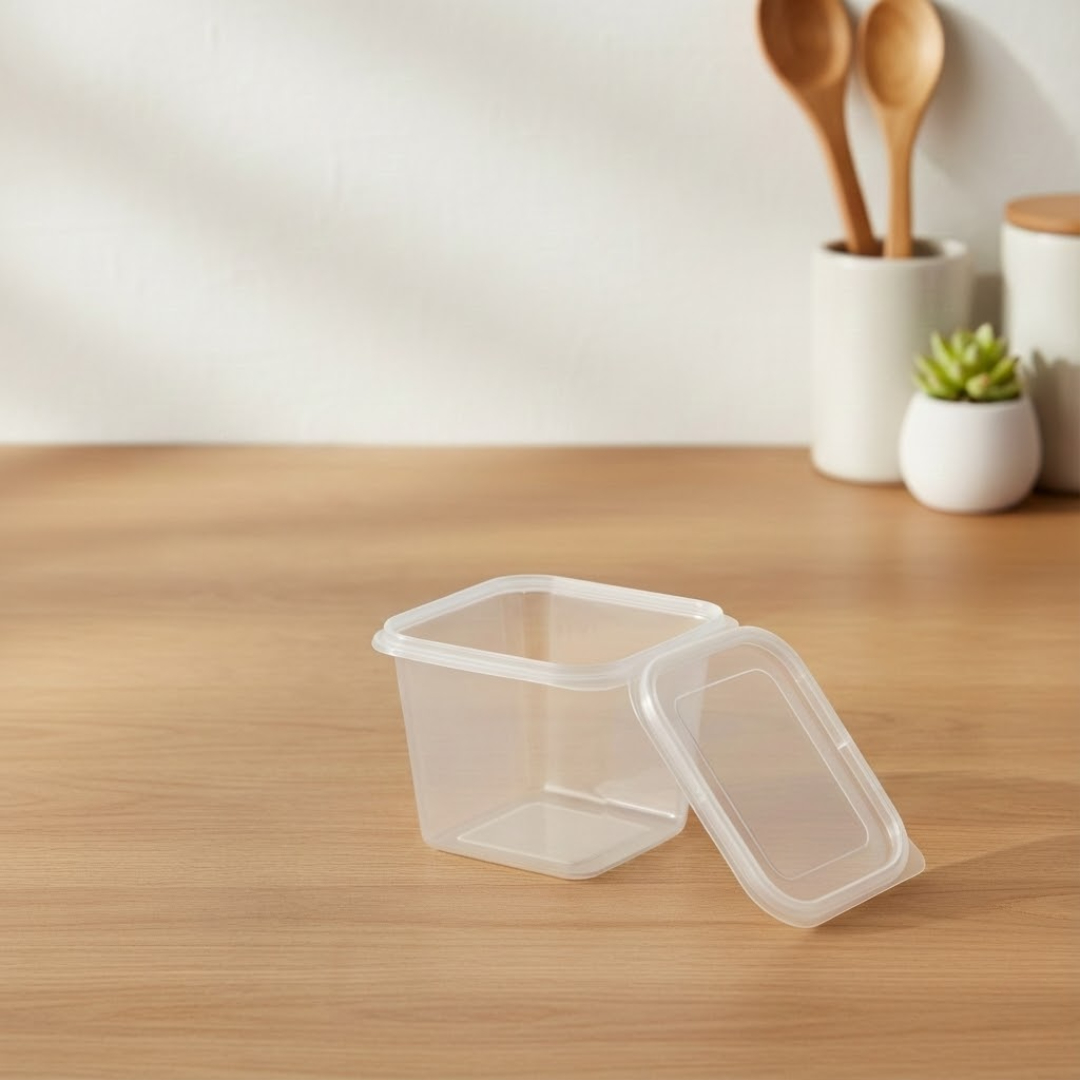 Pote quadrado 250ml com tampa