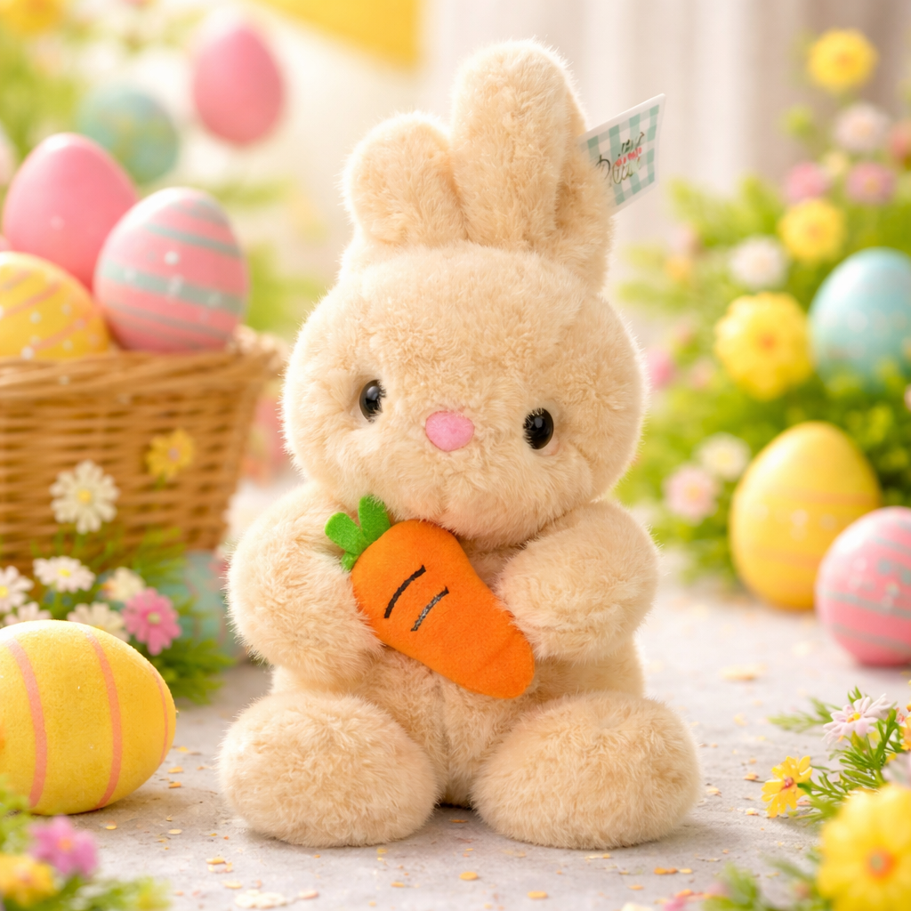 Coelho de Páscoa Decorativo em Pelúcia Multiart