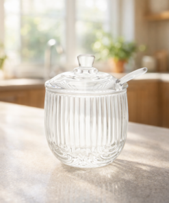 Açucareiro de Vidro com Colher Laure 220ML