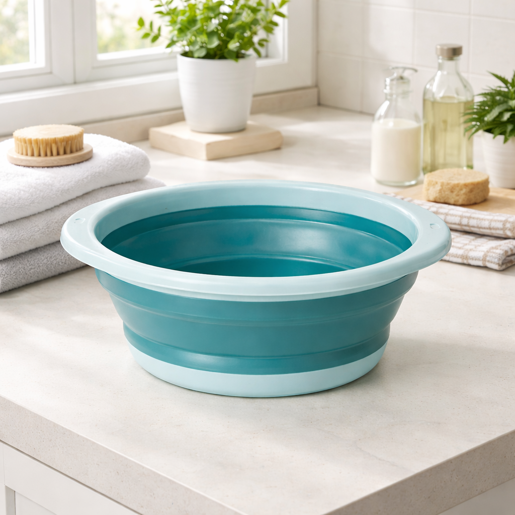 Balde Retrátil de Plástico Multiuso para Limpeza