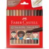 Canetinha Vai e Vem Tons de Pele Faber Castell Lavável Ideal Para Escola e Artes