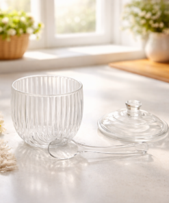 Açucareiro de Vidro com Colher Laure 220ML