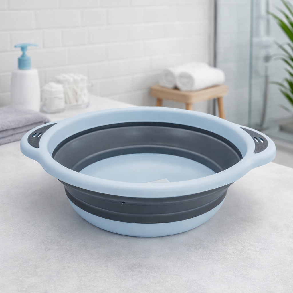 Balde Retrátil de Plástico Multiuso para Limpeza