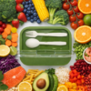 Kit 4 Potes de Marmita Divisória com Talheres para Alimentos