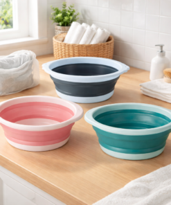 Balde Retrátil de Plástico Multiuso para Limpeza