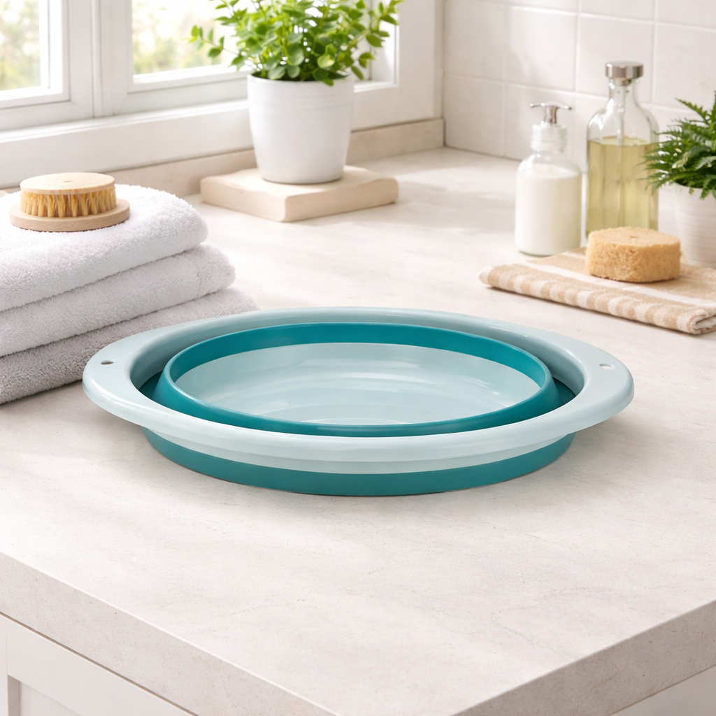 Balde Retrátil de Plástico Multiuso para Limpeza