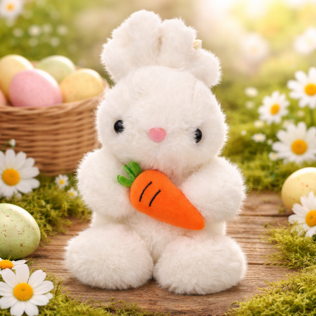 Coelho de Páscoa Decorativo em Pelúcia Multiart