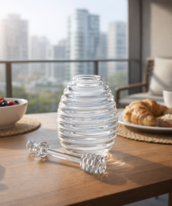 Meleira Colmeia Transparente em Acrílico com Tampa