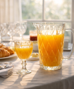 Kit Jarra de Vidro 1,2L com 12 Taças 300ml