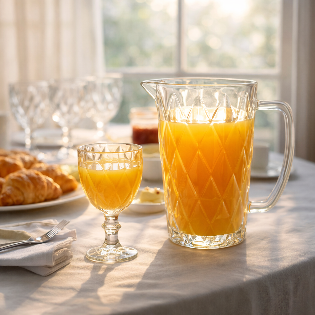 Kit Jarra de Vidro 1,2L com 12 Taças 300ml