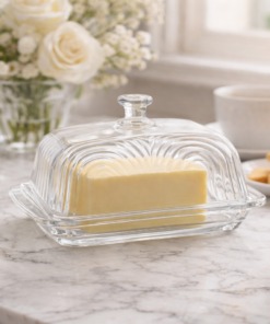 Manteigueira de Vidro Retangular com Tampa Laure
