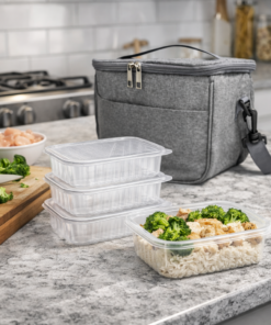 Kit Bolsa Térmica com 120 Potes Descartáveis 500ml