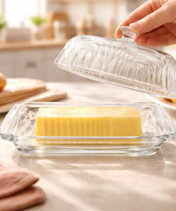 Manteigueira de Vidro Retangular com Tampa Laure