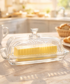 Manteigueira de Vidro Retangular com Tampa Laure