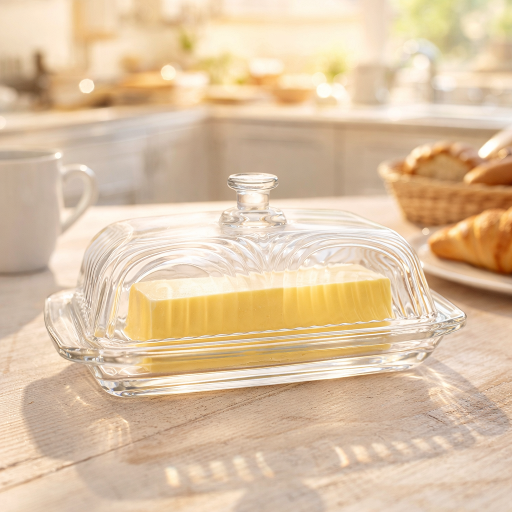Manteigueira de Vidro Retangular com Tampa Laure