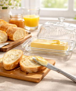 Manteigueira de Vidro Retangular com Tampa Laure