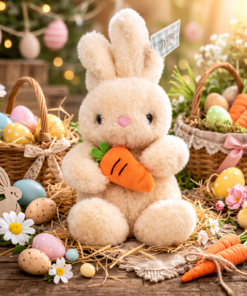 Coelho de Páscoa Decorativo em Pelúcia Multiart