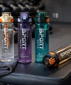 Garrafa de Água Esportiva 1L com Medidor e Tampa com Trava