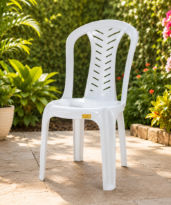 Cadeira Plástica Branca Camboinha Empilhável Resistente Plastex
