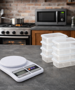 Kit Balança de Cozinha e Pote Descartável 24uni