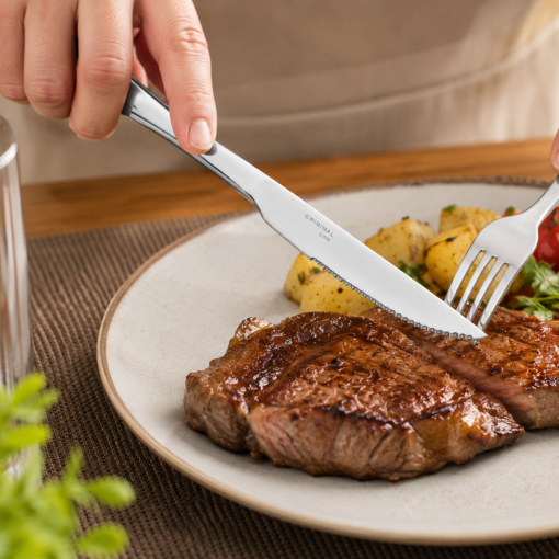 Faca de Churrasco Inox Euro Mesa Serrilhada Original Line