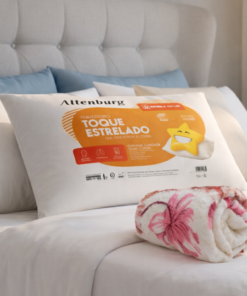 Kit Travesseiro Toque Estrelado com manta Celta Estampada casal 180x200cm