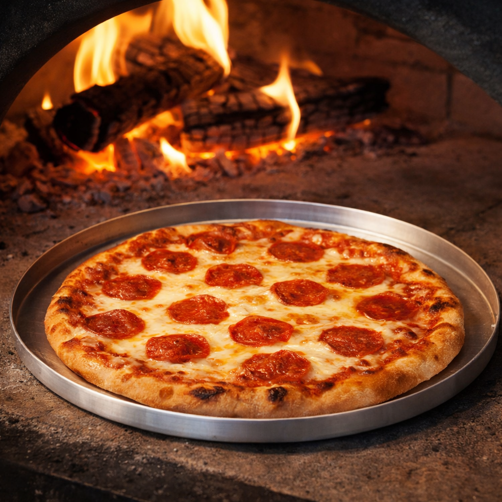 Forma de Pizza 35cm Redonda Assadeira Grande para Forno a Lenha ou Doméstico