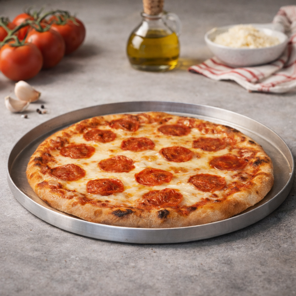 Forma de Pizza 35cm Redonda Assadeira Grande para Forno a Lenha ou Doméstico