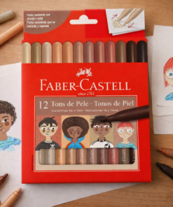 Canetinha Vai e Vem Tons de Pele Faber Castell Lavável Ideal Para Escola e Artes