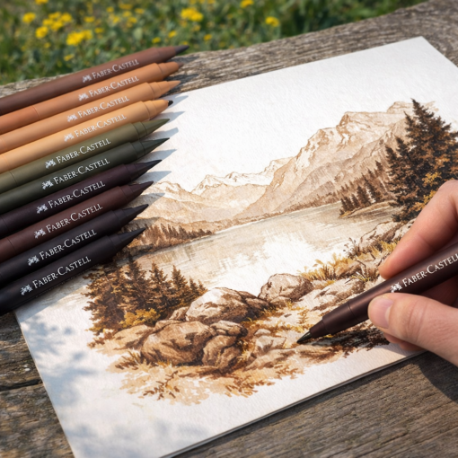 Canetinha Vai e Vem Tons de Pele Faber Castell Lavável Ideal Para Escola e Artes