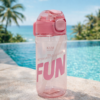 Garrafa Plástica 600ml com Canudo Retrátil e Tampa