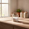 Pote de Vidro com Colher de Bambu e Tampa de Rolha 240ml Lyor