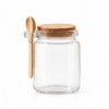 Pote de Vidro com Colher de Bambu e Tampa de Rolha 240ml Lyor