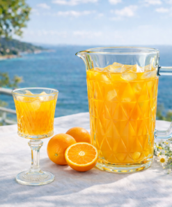 Kit 12 Taças de Vidro com Jarra Lapidada Transparente para Água Suco e Bebidas